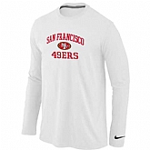 Men's San Francisco 49ers Team Logo White Nike Long Sleeve T-Shirt FengYun,baseball caps,new era cap wholesale,wholesale hats